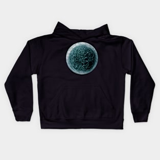 Blue Green Serpent Symbol Kids Hoodie